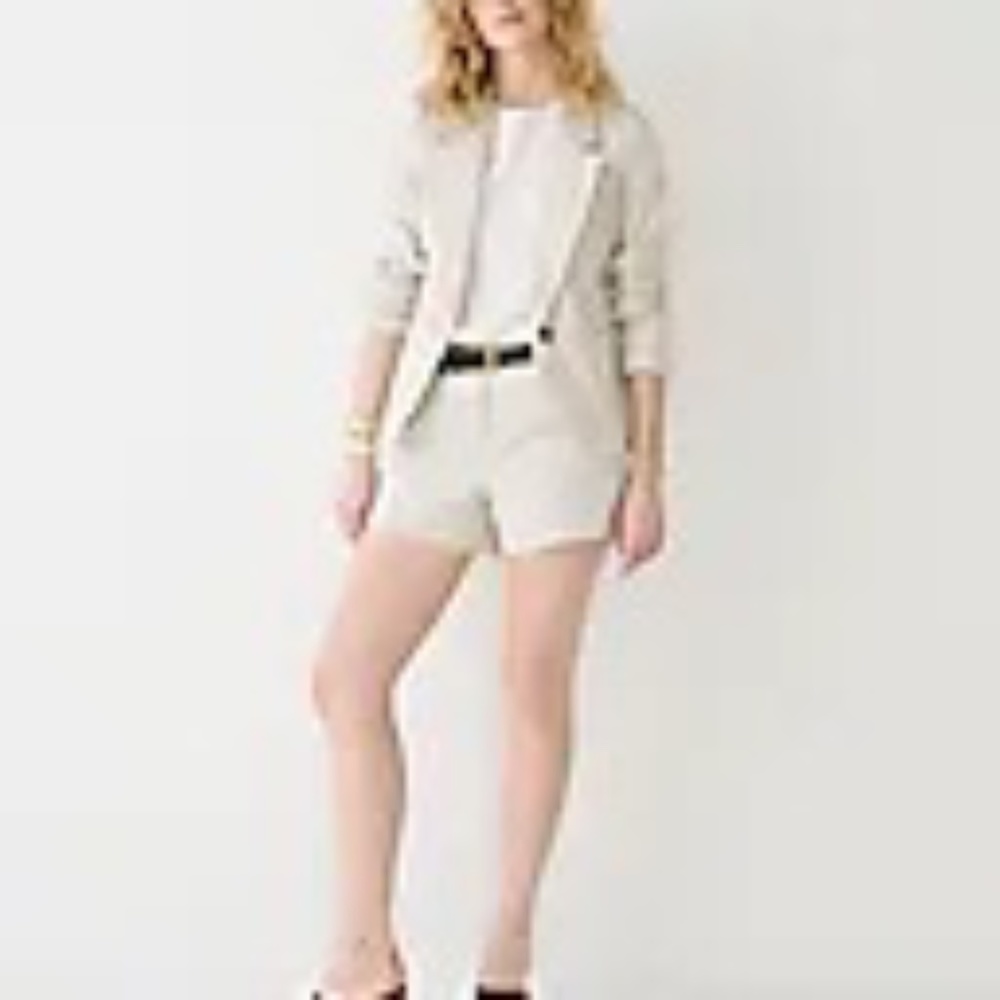 NWT J. Crew pin tuck linen blend suit short